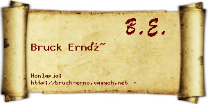Bruck Ernő névjegykártya